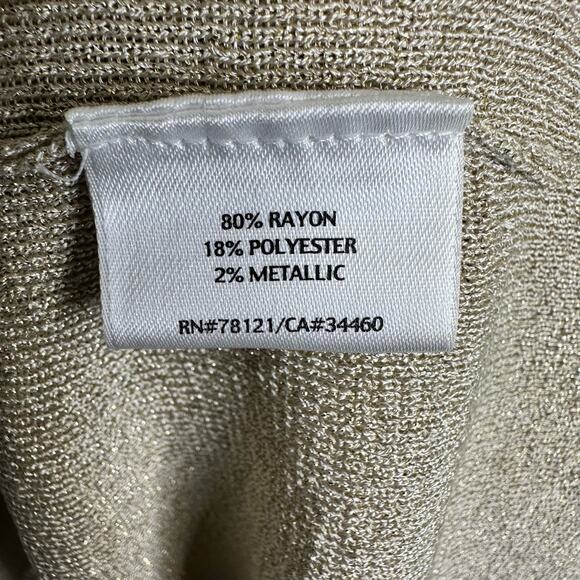 Eileen Fisher Womens size XS Shimmer Gold Lightweight V Neck Pullover Sweater - Picture 10 of 11